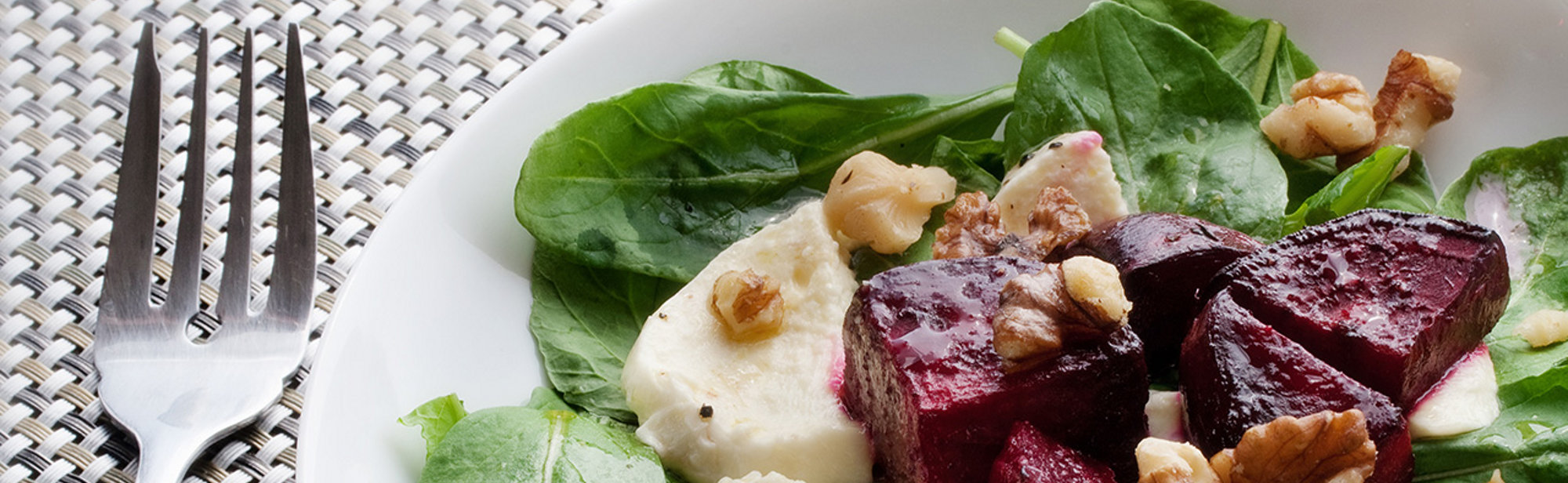 Arugula-burrata-beet salad